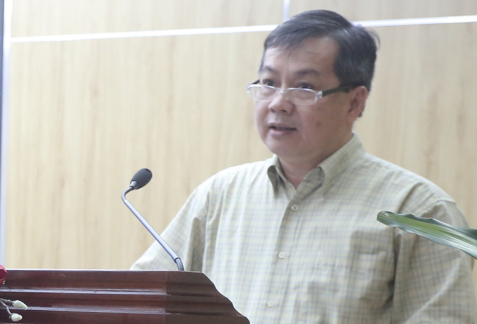 Viện trưởng Viện Khoa học sở hữu trí trí tuệ Tạ Quang Minh phát biểu tại hội nghị. Ảnh: Kim Bách