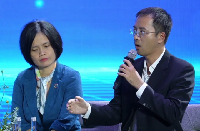 Ông Ngô Đức Anh, Phó giám đốc Trung tâm hỗ trợ khởi nghiệp đổi mới sáng tạo Đà Nẵng chia sẻ tại sự kiện. Ảnh: BTC