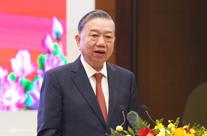 Tổng Bí thư Tô Lâm tại hội nghị gặp gỡ các trí thức, nhà khoa học, sáng 30/12. Ảnh: Lưu Quý