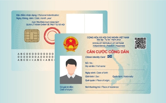 Thiết kế mẫu căn cước công dân gắn chip. Ảnh: Bộ Công an