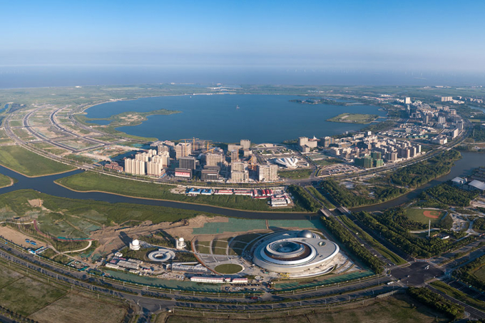 Đặc khu Lâm Cảng thuộc Khu thí điểm thương mại tự do Trung Quốc ở Thượng Hải. Ảnh: Gao Erqiang/China Daily