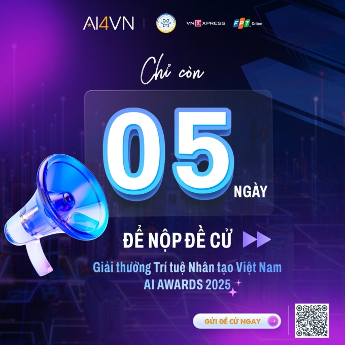 Thông báo còn 5 ngày nhận đề cử AI Awards.