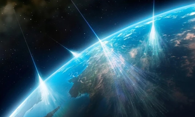 Mô phỏng bức xạ vũ trụ truyền tới Trái Đất. Ảnh: Science Photo Library