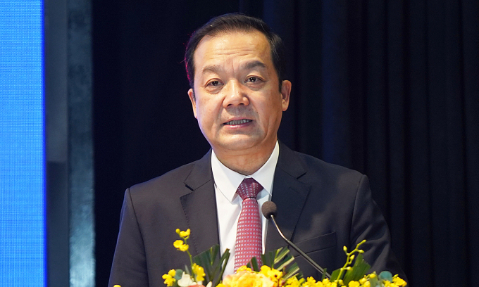 Thứ trưởng Khoa học và Công nghệ Phạm Đức Long phát biểu tại Hội nghị Sơ kết 6 tháng của Bộ, ngày 14/7/2025. Ảnh: Lưu Quý